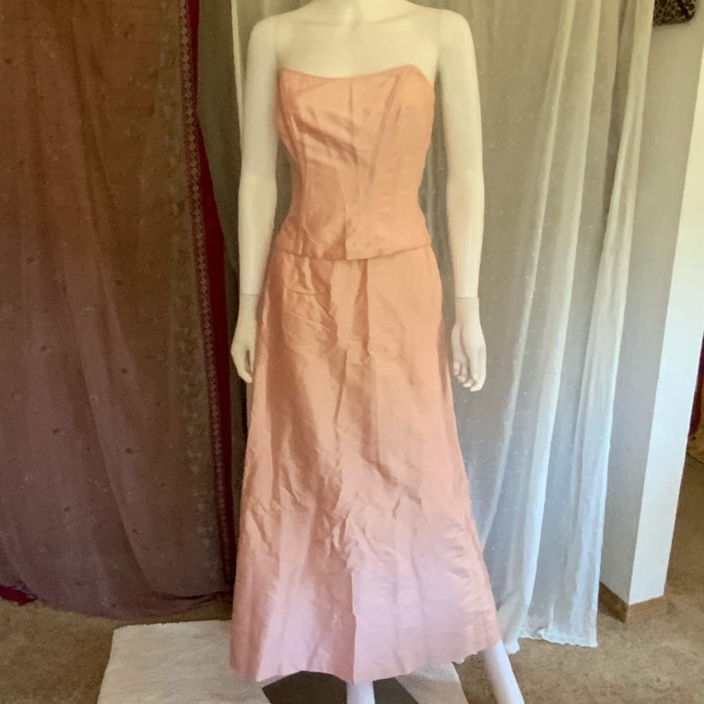 Rose Gold Pink 2PC formal gown set by Shoshanna